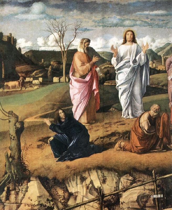 BELLINI, Giovanni Transfiguration of Christ (detail) 2 Sweden oil painting art